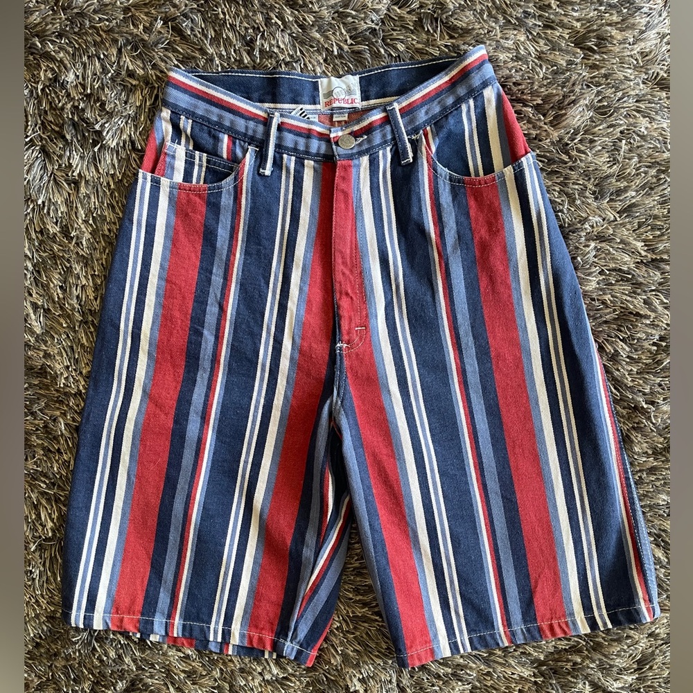 Vintage 90’s Denim Republic Red and Blue Jean Shorts